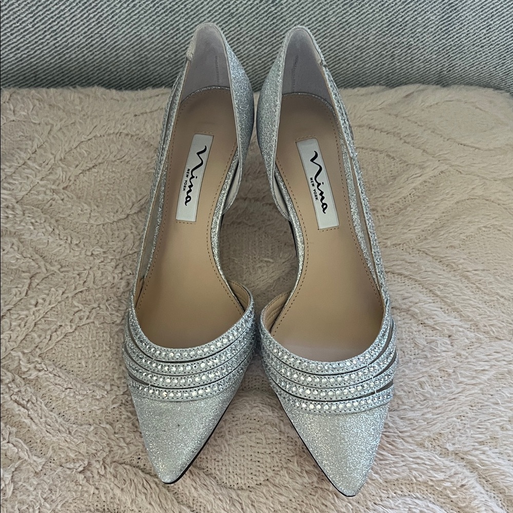 Nina Sparkling Silver Women's Heels
